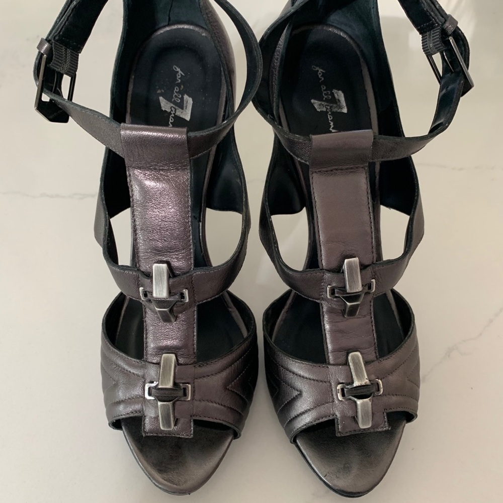 7 for All of Mankind gun metal thin heel